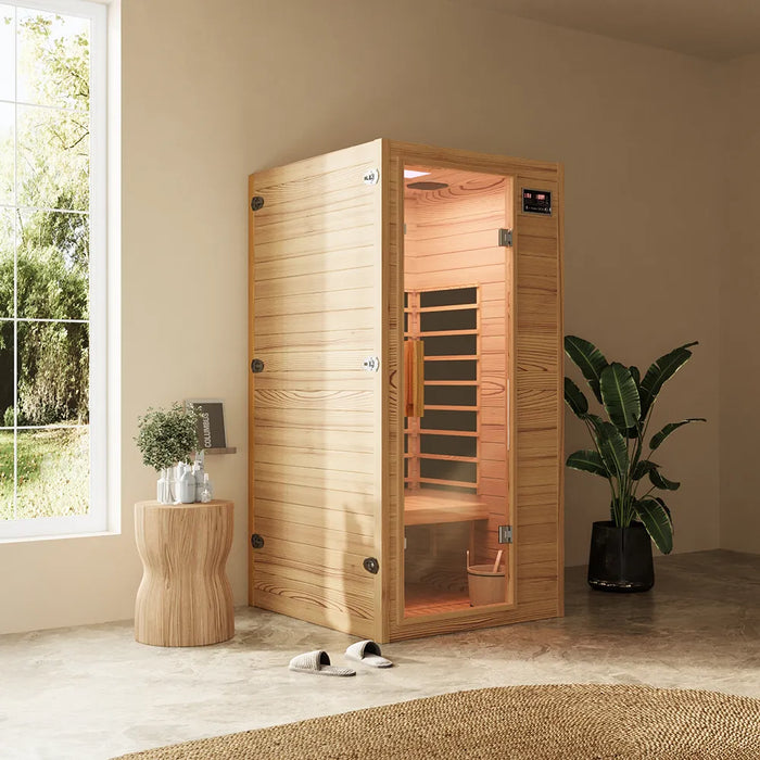 Sauna ad infrarossi 90x90 cm H188 in legno di cedro con radio integrata|Helsinki