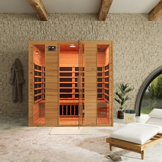 Sauna ad infrarossi 148x188 cm H188 in legno Hemlock con radio integrata | Oulu