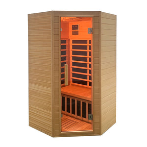 Sauna ad infrarossi 107x107 CM H188 in legno Hemlock con radio integrata | Tampere