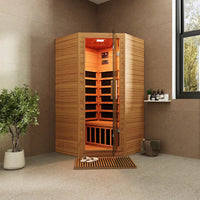 Sauna ad infrarossi 107x107 CM H188 in legno Hemlock con radio integrata | Tampere