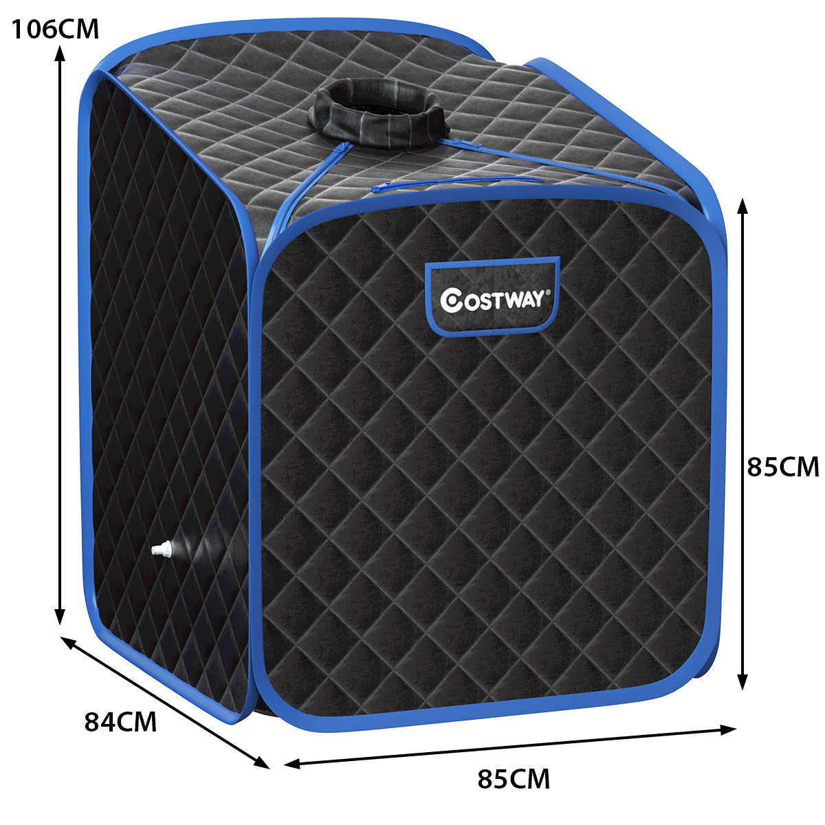 Sauna a vapore portatile con sedia rullo massaggiatore per piedi temperatura a 9 livelli, Cabina sauna da casa Nero-Massaggiatori