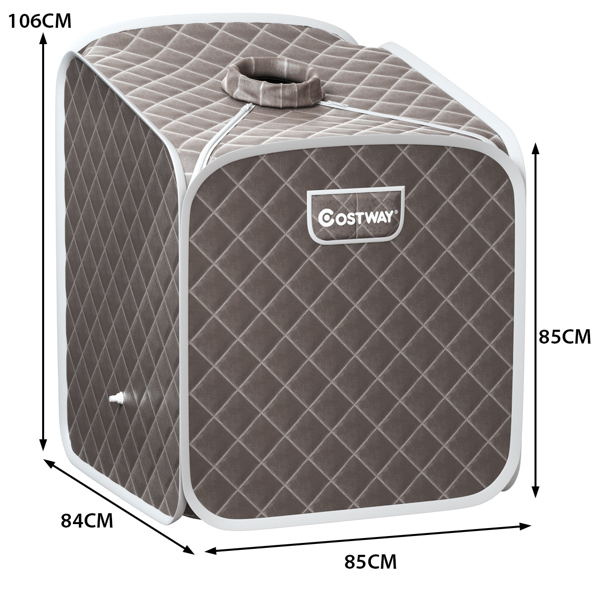 Sauna a vapore portatile con sedia rullo massaggiatore per piedi temperatura a 9 livelli, Cabina sauna da casa Grigio-Massaggiatori