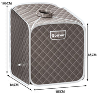 Sauna a vapore portatile con sedia rullo massaggiatore per piedi temperatura a 9 livelli, Cabina sauna da casa Grigio-Massaggiatori