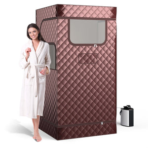 Sauna portatile a vapore per casa con generatore di vapore da 3L telecomando, Box sauna completo 1 posto Caff¨¨-Massaggi e relax