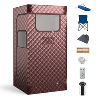 Sauna portatile a vapore per casa con generatore di vapore da 3L telecomando, Box sauna completo 1 posto Caff¨¨-Massaggi e relax