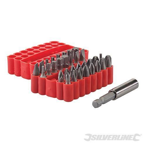 Set di inserti da cacciavite in acciaio cromo vanadio con supporto punta e custodia 33 pezzi