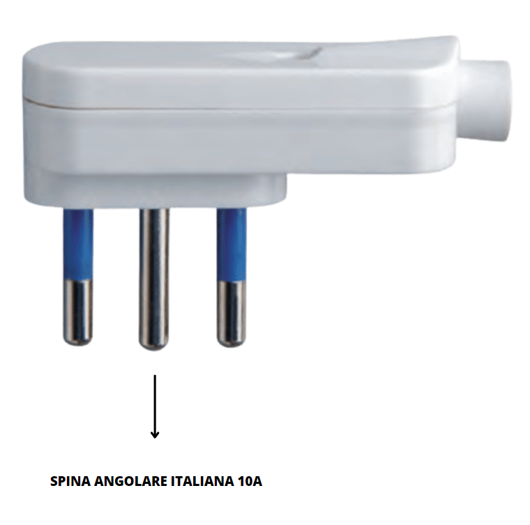 Spina elettrica bianca salvaspazio attacco piccolo 10 ampere ecova