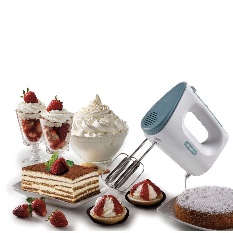 Sbattitore 450W - 5 velocità - Funzione turbo - 2 fruste - White & Aegean Teal