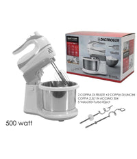 Sbattitore Con Ciotola 2.5lt In Acciaio Girevole 5 Velocità  + Turbo 500w 585606         