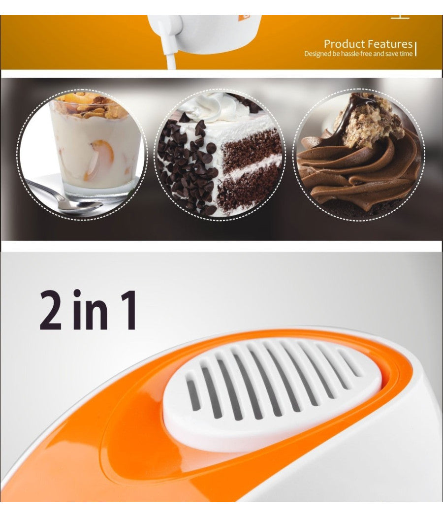 Sbattitore Elettrico 5 Velocità  Con Accessori In Acciaio Inox 150w Bianco         