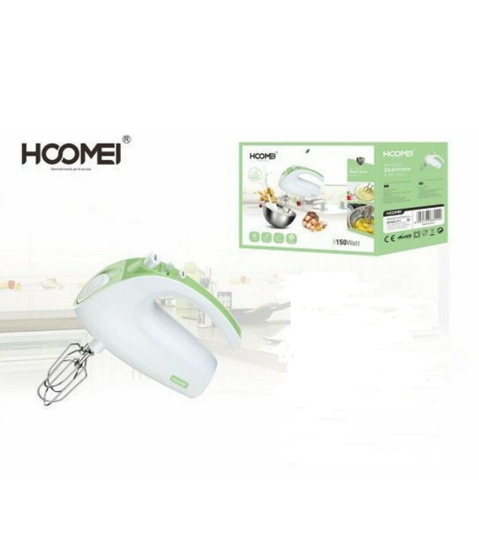 Sbattitore Elettrico 5 Velocita' Frullatore Impastatore 150 Watt Hoomei Hm-6855         