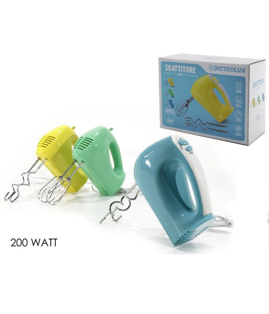 Sbattitore Elettrico Frullatore 200 W 5 Velocita' Con Turbo Fruste 3 Colori Ass.         