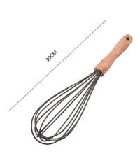 Sbattiuova Frusta 12" Sbatti Uova In Silicone Manico Legno 30cm Da Cucina 50740         