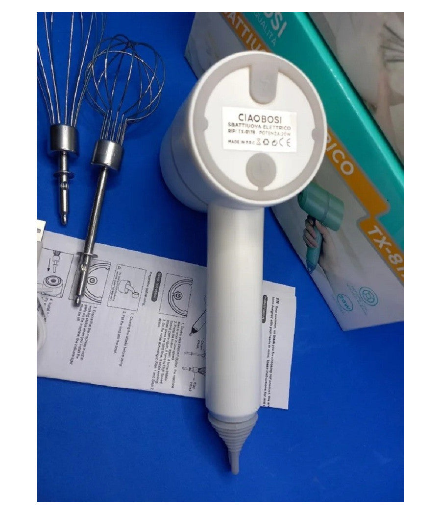 Sbattiuova Sbattiuovo Panna Sbatti Uova Elettrico 20w Ricaricabile Usb Tx-8176         
