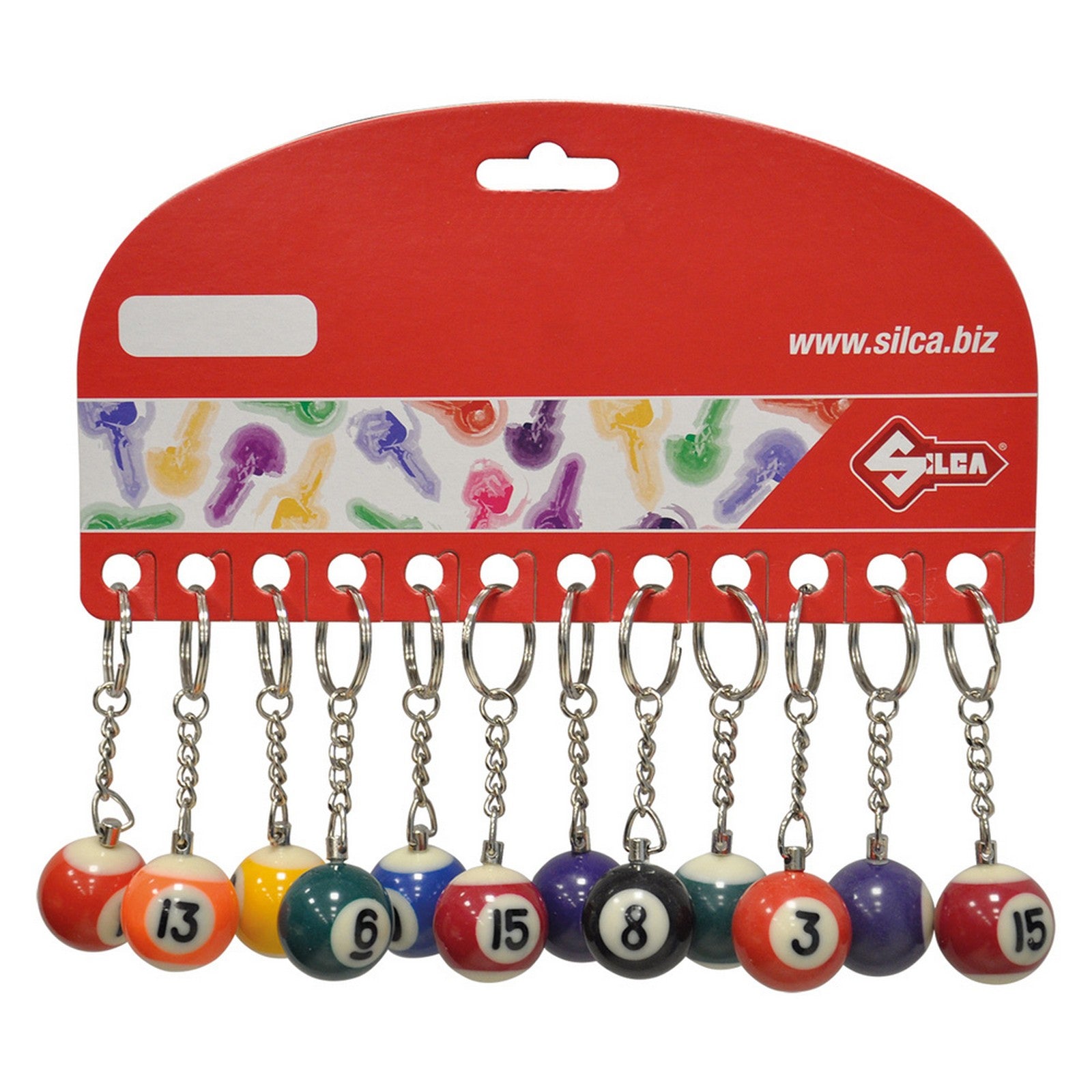 portachiavi 'palla biliardo' cf. 12 pezzi cod:ferx.3099194nlm