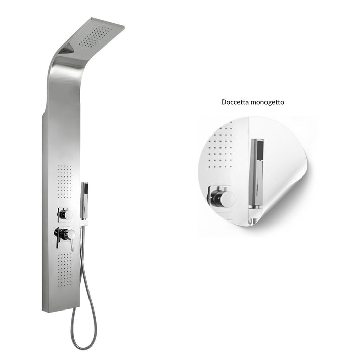 Colonna doccia 3 funzioni acciaio inox 2 bocchette idro lombari l20xp44xh140 001b *** finitura- cromo lucido, confezi...