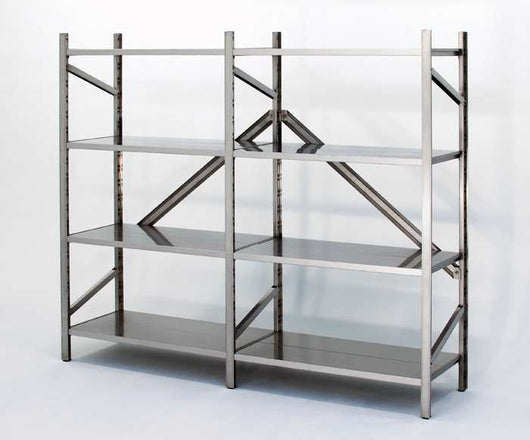 Scaffale in acciaio inox con ganci cm. 70x30x150h