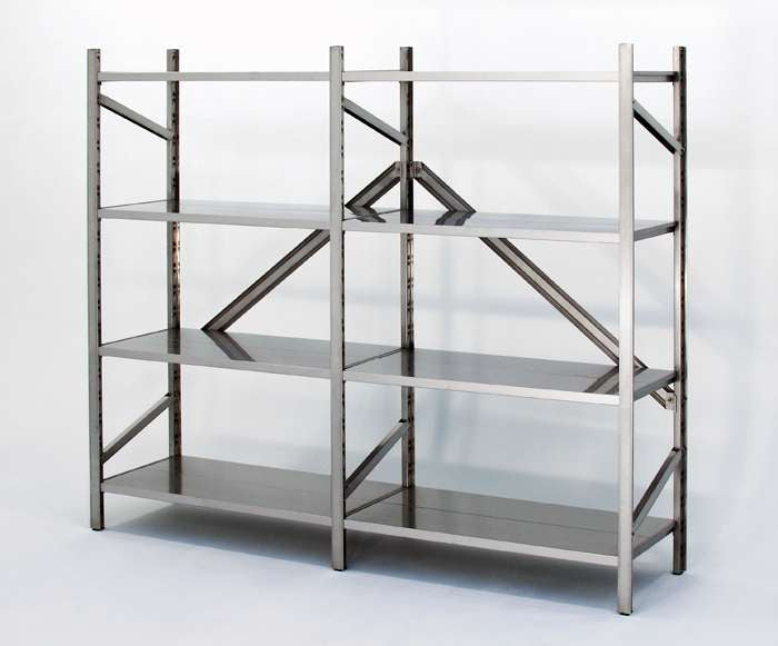 Scaffalatura modulare in acciaio inox con ripiani cm. 120x30x200h