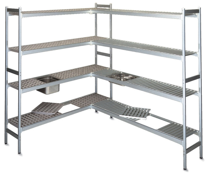 Scaffalatura lineare in acciaio inox per ristoranti e cucine cm. 80x40x180h