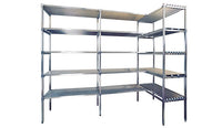 Scaffale lineare e modulare in acciaio inox per prodotti alimentari cm. 140x60x180h.