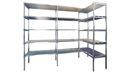 Scaffale lineare in acciaio inox per prodotti alimentari cm. 130x50x150h