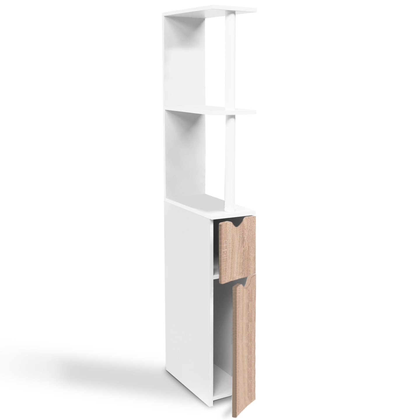 ProBache - Scaffalatura per toilette in legno bianco 2 ante faggio WILLY