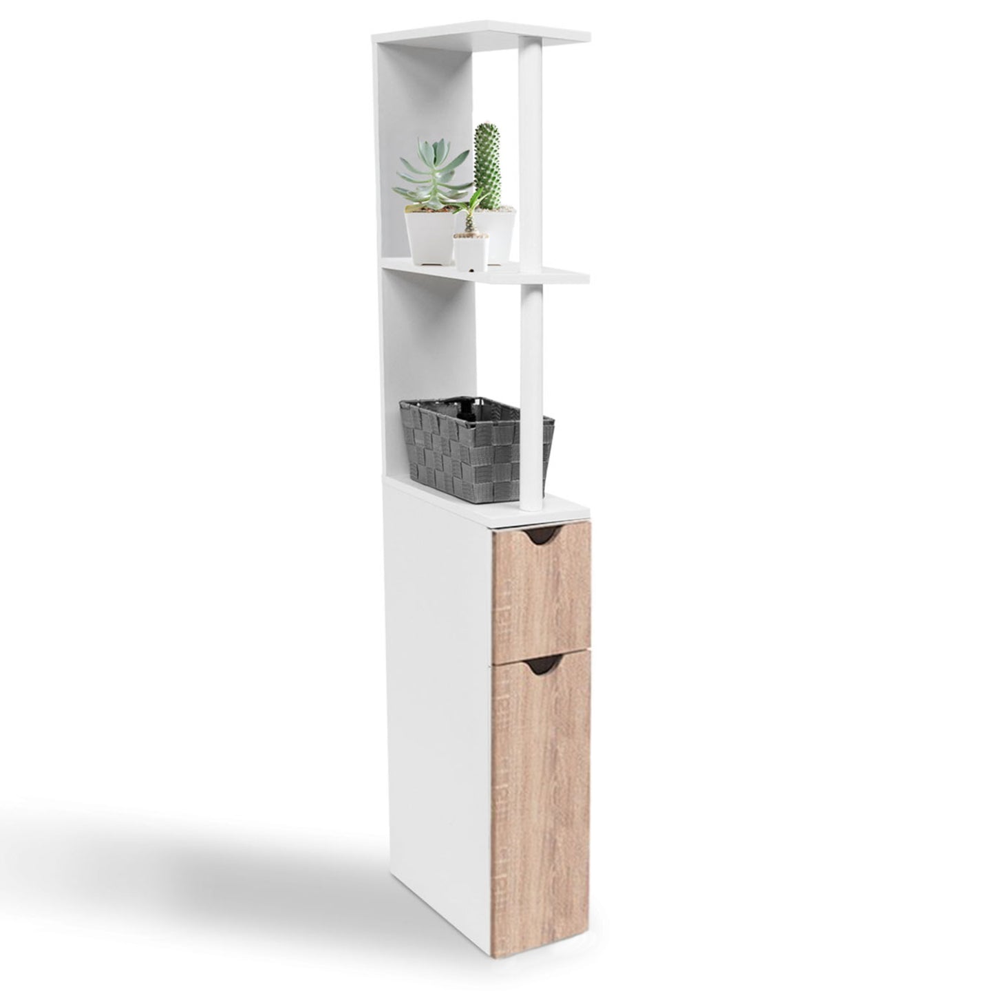 ProBache - Scaffalatura per toilette in legno bianco 2 ante faggio WILLY