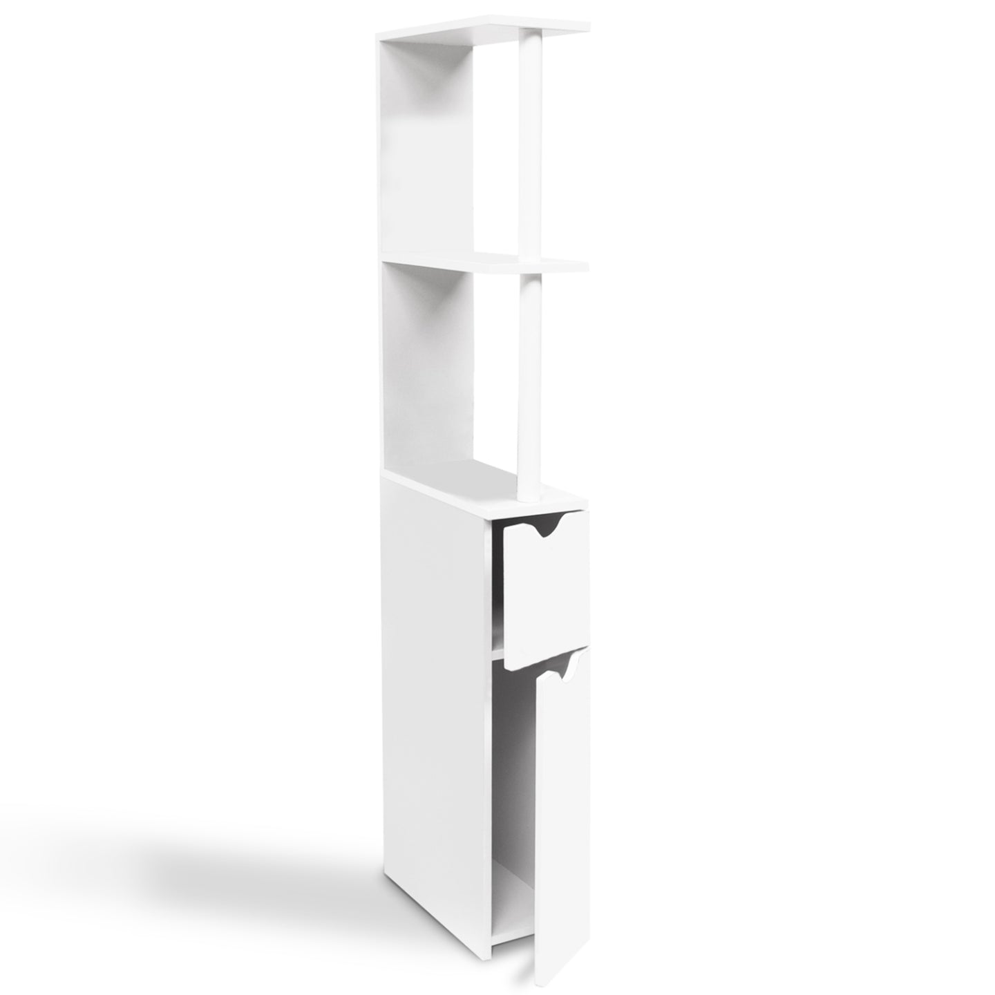 IDMarket - Scaffalatura per toilette in legno bianco con 2 ante bianche WILLY