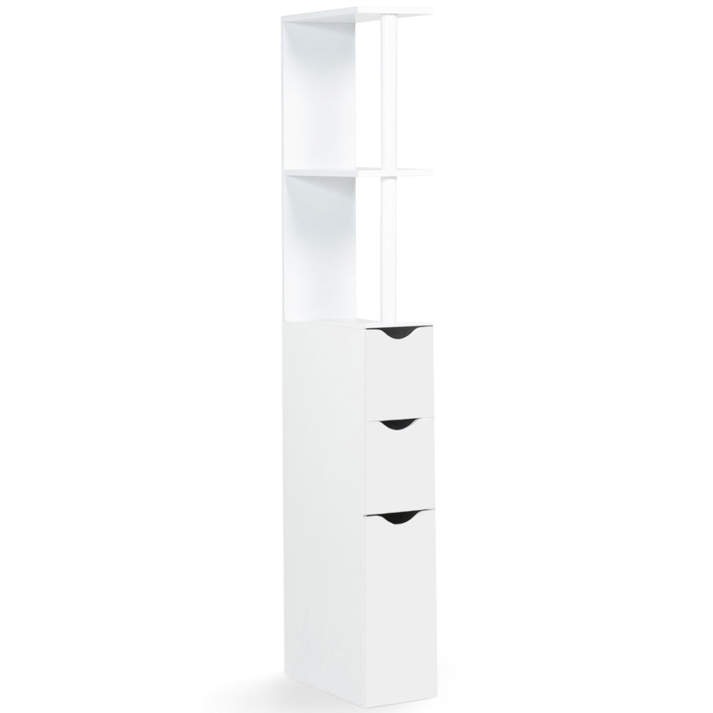 ProBache - Scaffalatura per toilette in legno bianco con 3 ante bianche WILLY