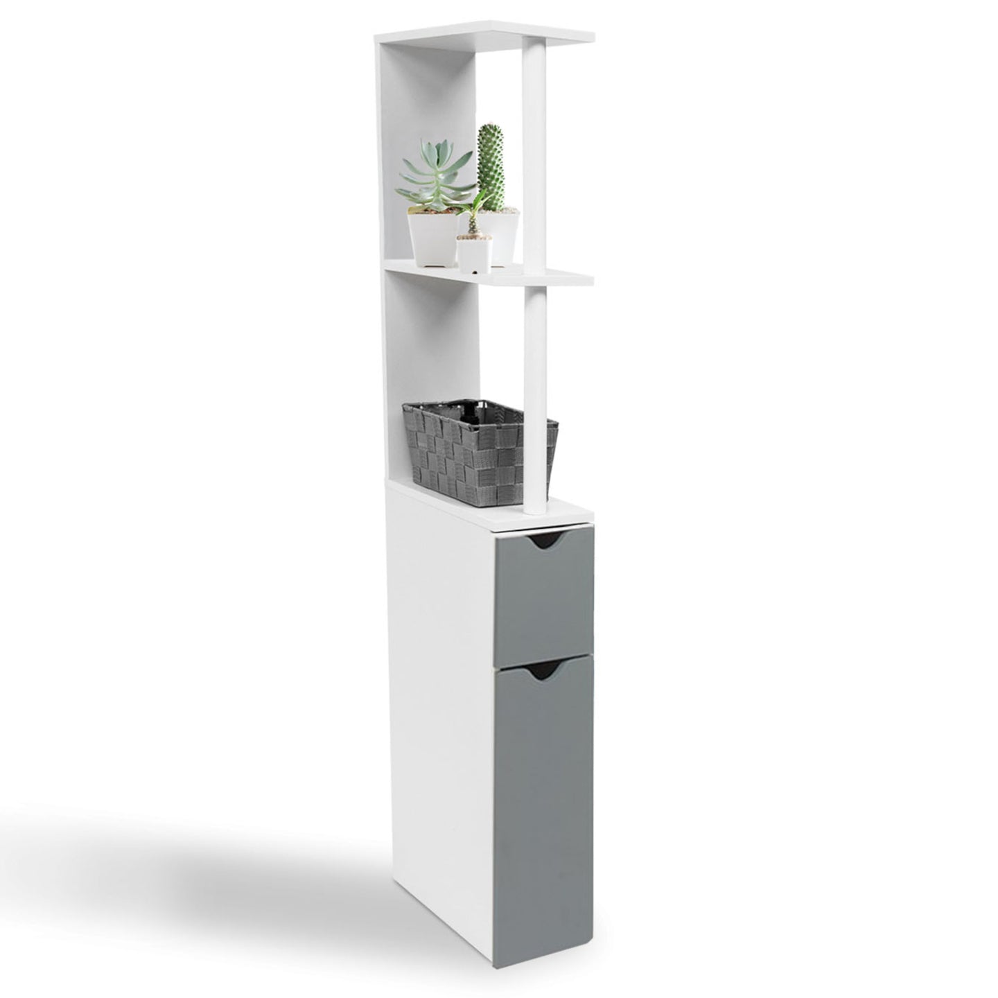 ProBache - Scaffalatura per toilette WILLY a 2 ante grigie