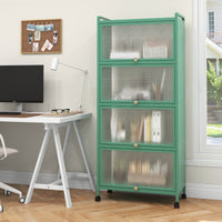 Supporto mobile con porte PC a scomparsa, Armadio da cucina autoportante con 4 ruote girevoli 60x32x154cm Verde scuro-Credenze buffet