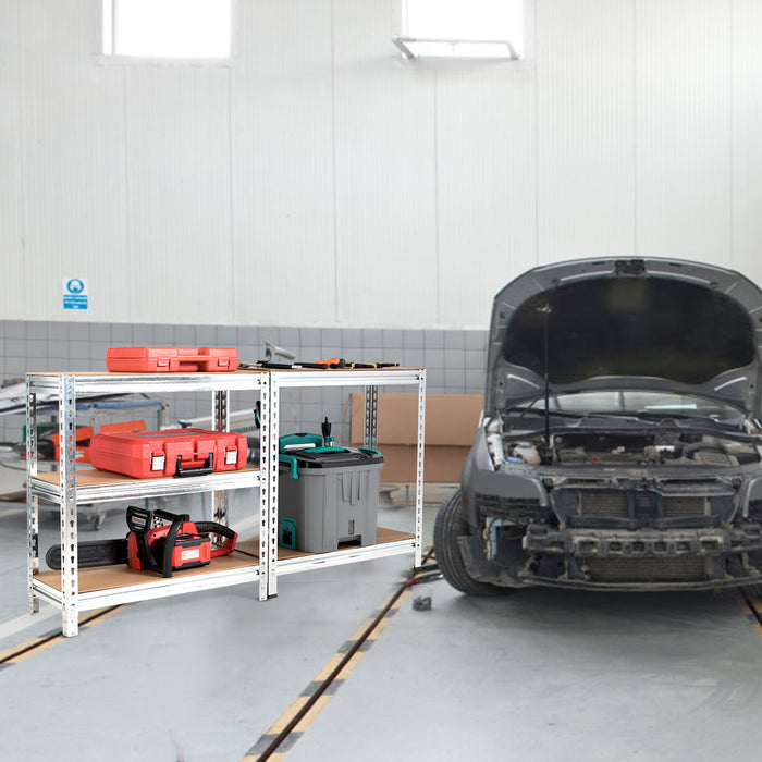 Scaffalature metalliche a 5 livelli senza bulloni per combinazioni libere-Scaffale con ripiani regolabili Argento