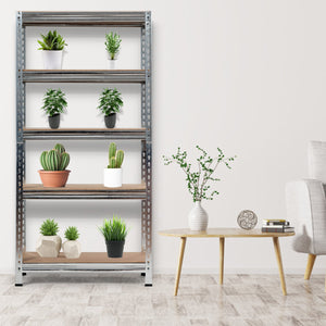 Scaffalature metalliche a 5 livelli senza bulloni per combinazioni libere-Scaffale con ripiani regolabili Argento