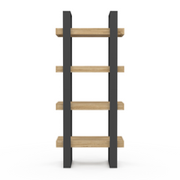 IDMarket - Scaffale a 4 livelli in legno e nero PHOENIX