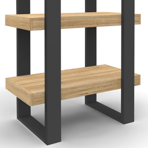 IDMarket - Scaffale a 4 livelli in legno e nero PHOENIX