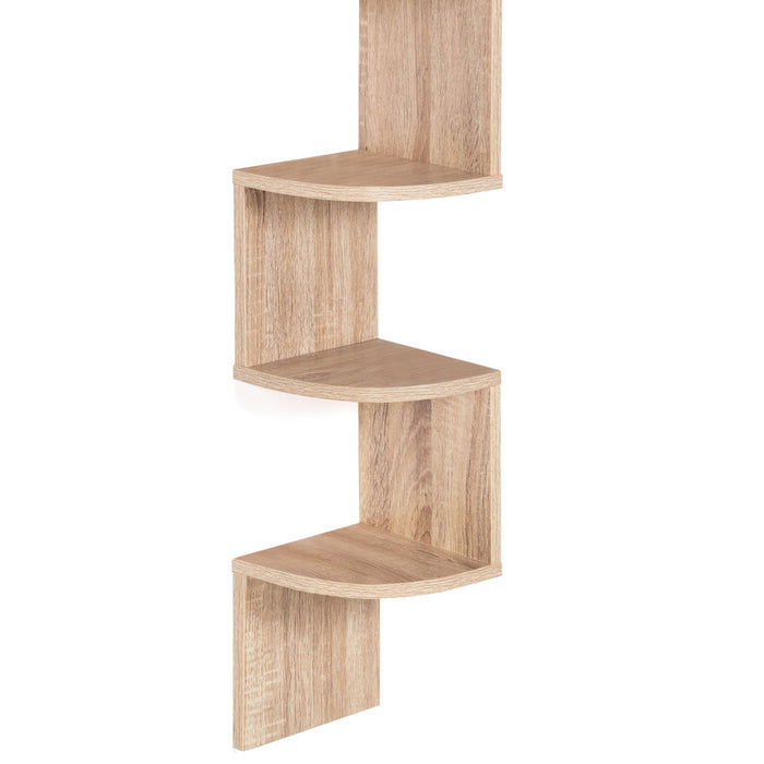 IDMarket - Scaffale a muro angolare a 5 livelli ISA in design faggio