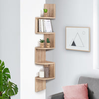 IDMarket - Scaffale a muro angolare a 5 livelli ISA in design faggio