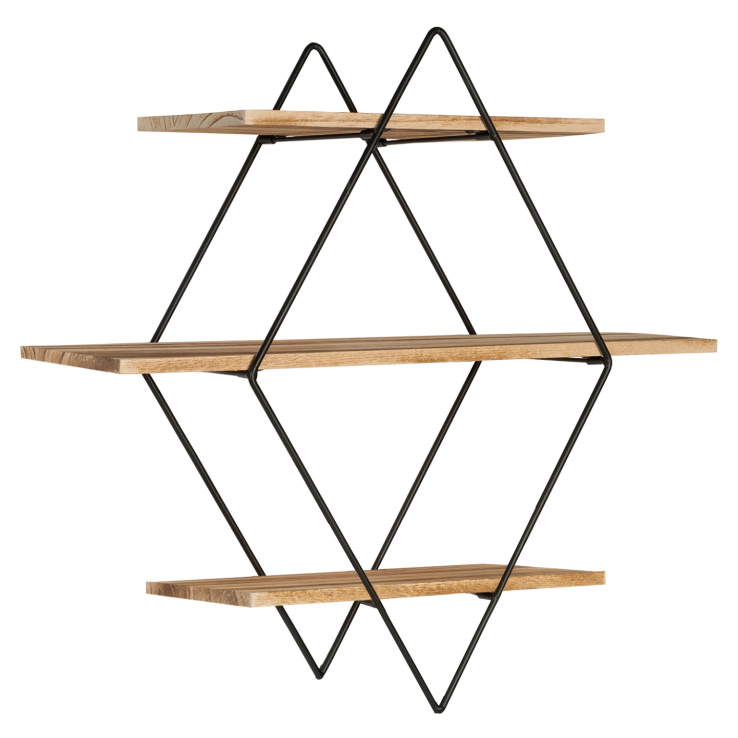 IDMarket - Scaffale a parete in metallo LILY a 3 livelli dal design industriale