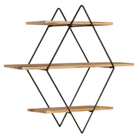 IDMarket - Scaffale a parete in metallo LILY a 3 livelli dal design industriale