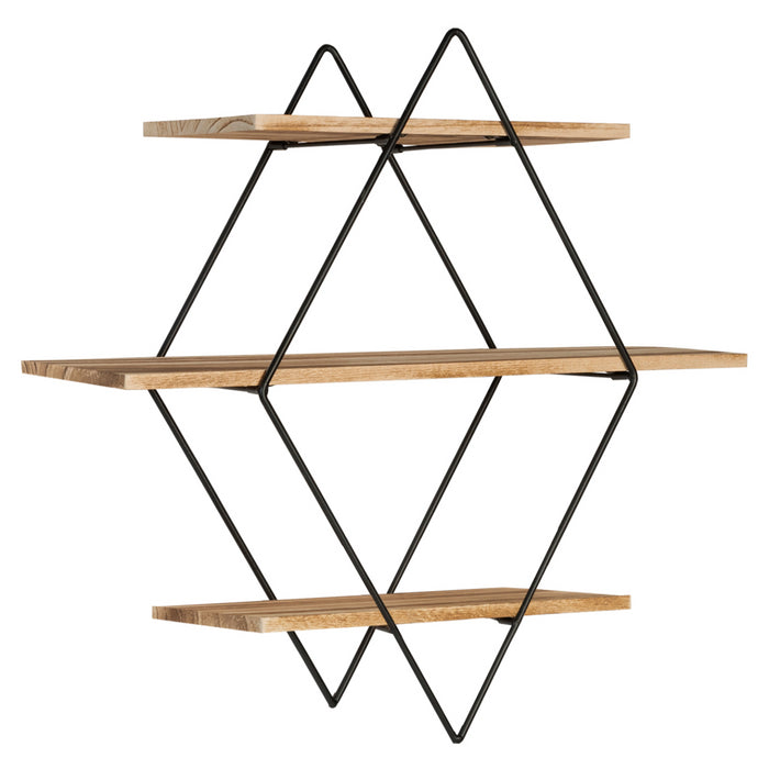 IDMarket - Scaffale a parete in metallo LILY a 3 livelli dal design industriale