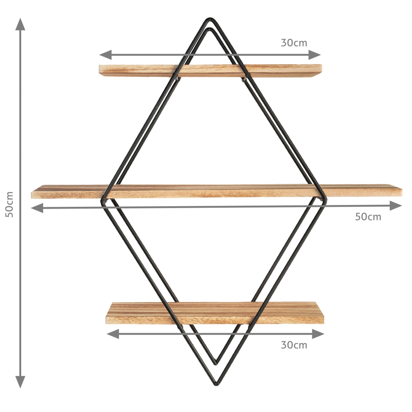 IDMarket - Scaffale a parete in metallo LILY a 3 livelli dal design industriale