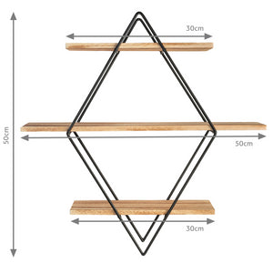 IDMarket - Scaffale a parete in metallo LILY a 3 livelli dal design industriale