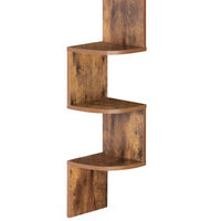 IDMarket - Scaffale angolare a parete a 5 livelli ISA in legno invecchiato