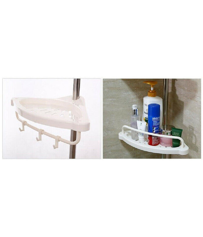 Scaffale Angolare Per Angolo Doccia Bagno Telescopico 4 Mensole Con Ganci         