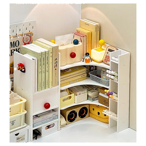 Trade Shop - Scaffale Angolare Per Scrivania Dormitori Studenti Triangolare Multistrato Libreria A Strati -