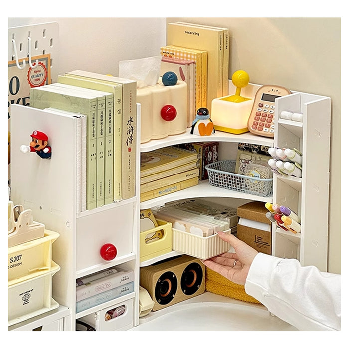 Trade Shop - Scaffale Angolare Per Scrivania Dormitori Studenti Triangolare Multistrato Libreria A Strati -