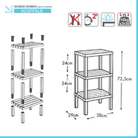 Scaffale bagno 3 ripiani nero effetto legno in kit montaggio Buzz