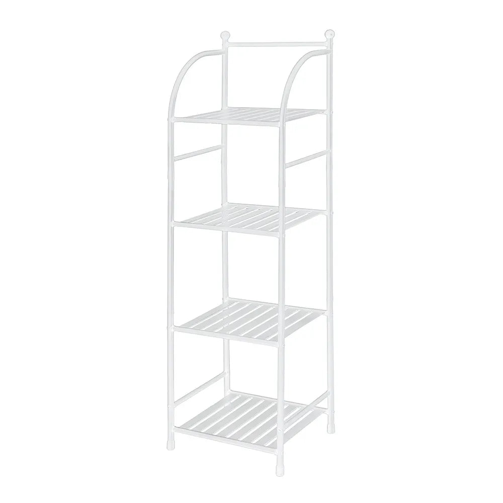 Scaffale bagno H 116 in metallo design bianco con quattro ripiani