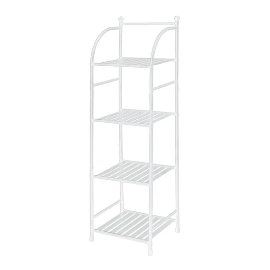 Scaffale bagno H 116 in metallo design bianco con quattro ripiani
