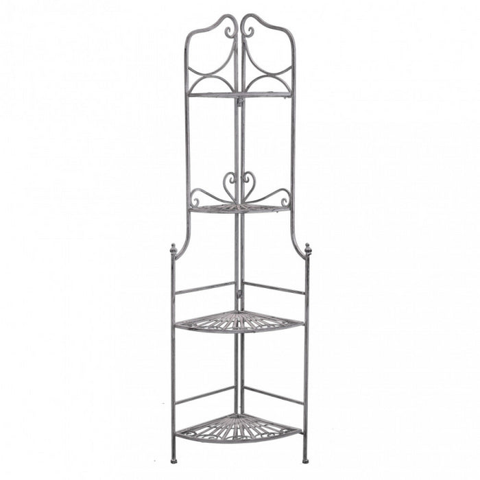 SCAFFALE CHARLOTTE 4 PIANI BIANCO OSSIDATO